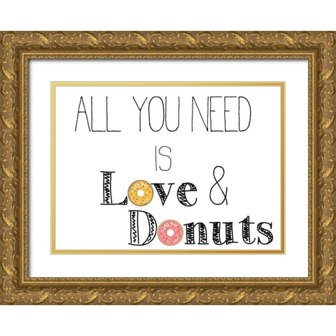 Donut 4 Gold Ornate Wood Framed Art Print with Double Matting by Kimberly, Allen