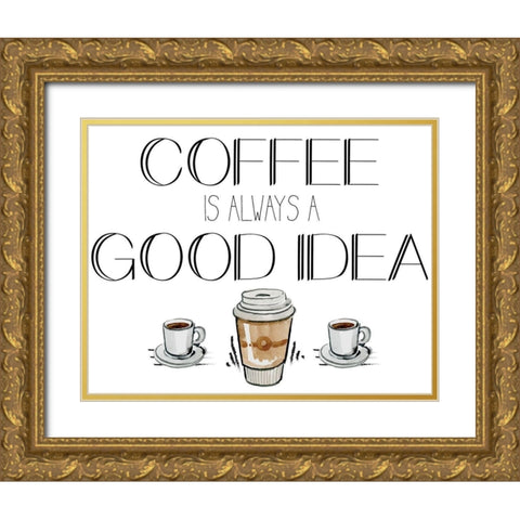 Morning Coffee 2 Gold Ornate Wood Framed Art Print with Double Matting by Kimberly, Allen