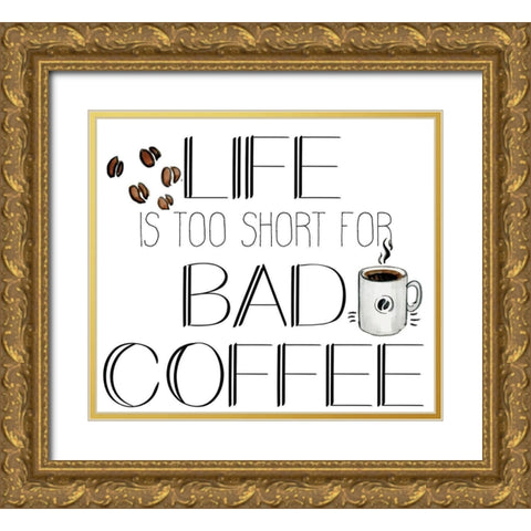 Morning Coffee 3 Gold Ornate Wood Framed Art Print with Double Matting by Kimberly, Allen