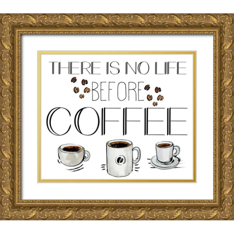 Morning Coffee 5 Gold Ornate Wood Framed Art Print with Double Matting by Kimberly, Allen