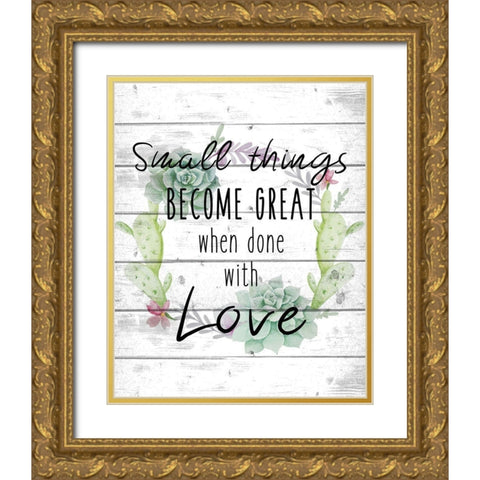 Small Things A Gold Ornate Wood Framed Art Print with Double Matting by Kimberly, Allen