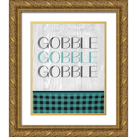 Gobble Gold Ornate Wood Framed Art Print with Double Matting by Kimberly, Allen