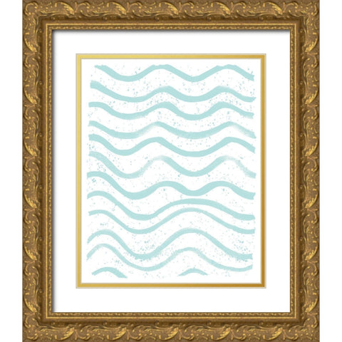 Seaside Pattern 2 Gold Ornate Wood Framed Art Print with Double Matting by Kimberly, Allen