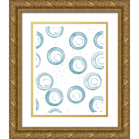 Seaside Pattern 3 Gold Ornate Wood Framed Art Print with Double Matting by Kimberly, Allen