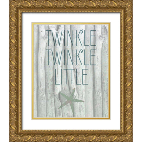 Driftwood Christmas 3 Gold Ornate Wood Framed Art Print with Double Matting by Kimberly, Allen