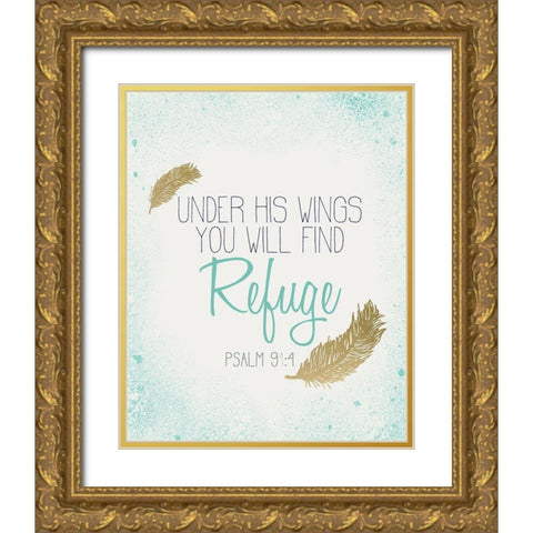Under his Wings Gold Ornate Wood Framed Art Print with Double Matting by Kimberly, Allen