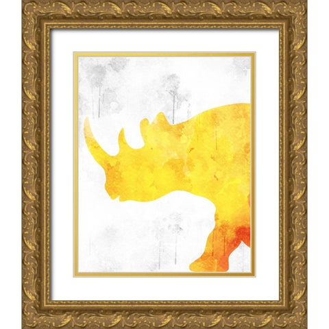 Watercolor Silhouette 4 Gold Ornate Wood Framed Art Print with Double Matting by Kimberly, Allen