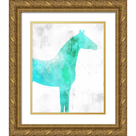 Watercolor Silhouette 5 Gold Ornate Wood Framed Art Print with Double Matting by Kimberly, Allen