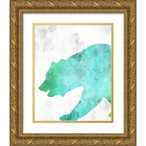 Watercolor Silhouette 6 Gold Ornate Wood Framed Art Print with Double Matting by Kimberly, Allen