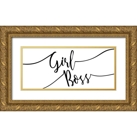Girl Boss Gold Ornate Wood Framed Art Print with Double Matting by Kimberly, Allen