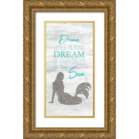 Mermaid Dreams 1 Gold Ornate Wood Framed Art Print with Double Matting by Kimberly, Allen