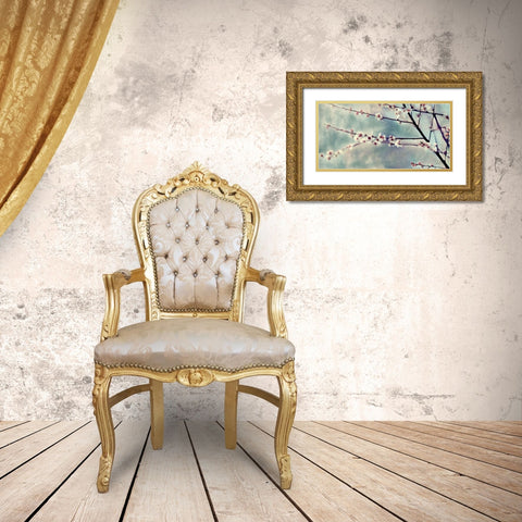 Cherry Blossoms Bloom Gold Ornate Wood Framed Art Print with Double Matting by Kimberly, Allen