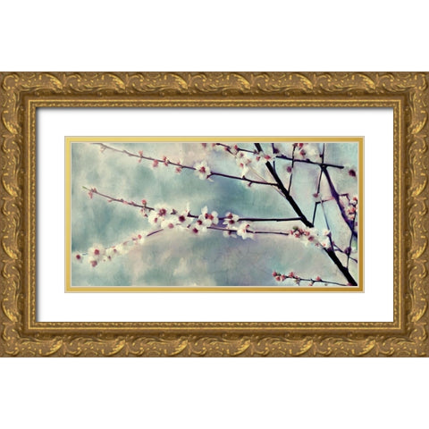 Cherry Blossoms Bloom Gold Ornate Wood Framed Art Print with Double Matting by Kimberly, Allen