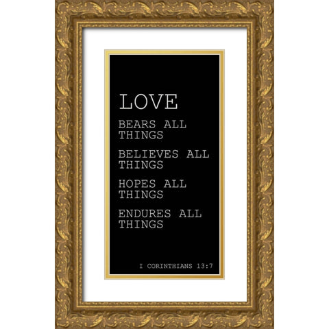 Love Endures Gold Ornate Wood Framed Art Print with Double Matting by Kimberly, Allen