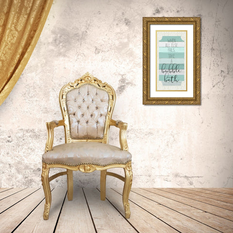 Bubble Bath 1 Gold Ornate Wood Framed Art Print with Double Matting by Kimberly, Allen