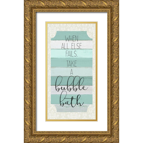 Bubble Bath 1 Gold Ornate Wood Framed Art Print with Double Matting by Kimberly, Allen