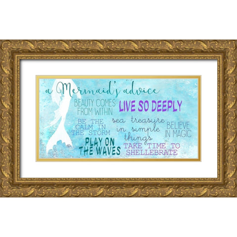 Mermaids 6 Gold Ornate Wood Framed Art Print with Double Matting by Kimberly, Allen
