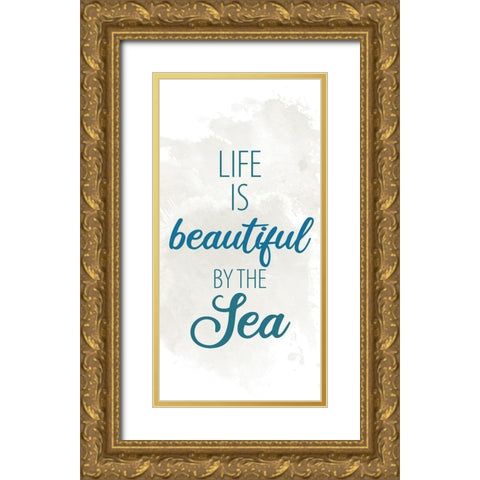 By the Sea 1 Gold Ornate Wood Framed Art Print with Double Matting by Allen, Kimberly