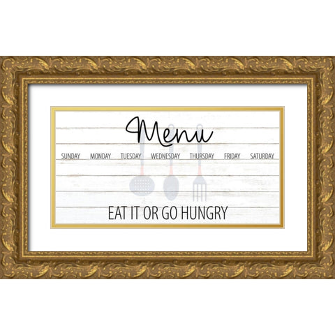 Menu Gold Ornate Wood Framed Art Print with Double Matting by Allen, Kimberly