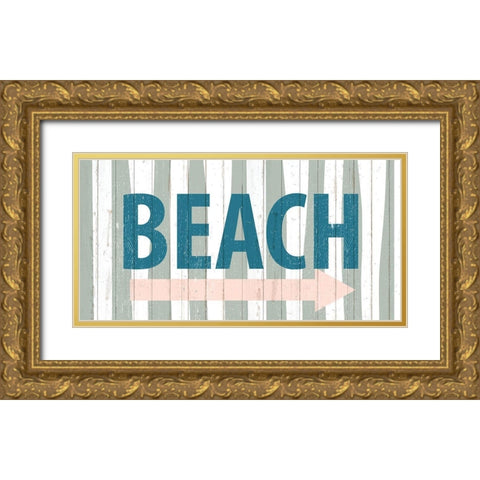 Beach Arrow Gold Ornate Wood Framed Art Print with Double Matting by Allen, Kimberly