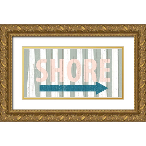 Shore Arrow Gold Ornate Wood Framed Art Print with Double Matting by Allen, Kimberly