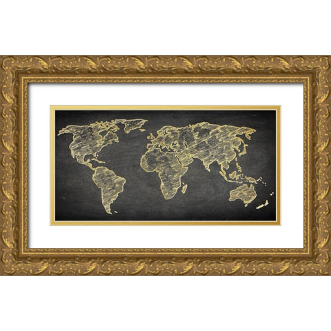 The World Gold Ornate Wood Framed Art Print with Double Matting by Allen, Kimberly