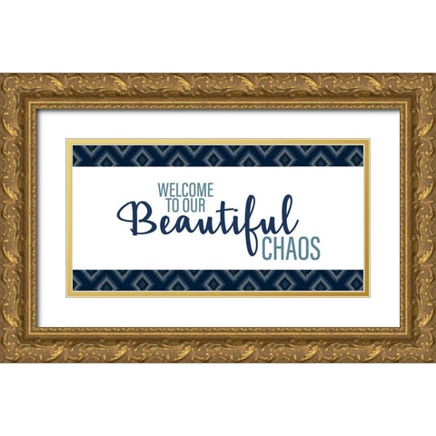 Chaos Gold Ornate Wood Framed Art Print with Double Matting by Allen, Kimberly