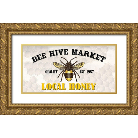 Bee Hive Market 2 Gold Ornate Wood Framed Art Print with Double Matting by Allen, Kimberly