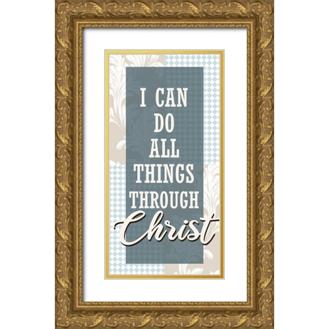 All Things 1 Gold Ornate Wood Framed Art Print with Double Matting by Allen, Kimberly