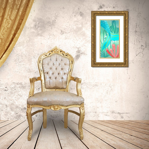 Mermaid Tail 2 Gold Ornate Wood Framed Art Print with Double Matting by Allen, Kimberly