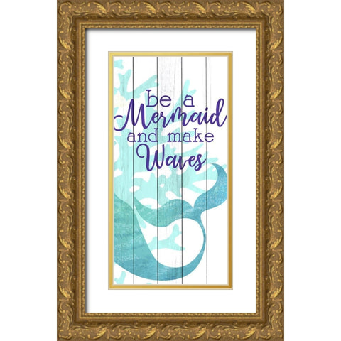 Mermaid Heart 2 Gold Ornate Wood Framed Art Print with Double Matting by Allen, Kimberly