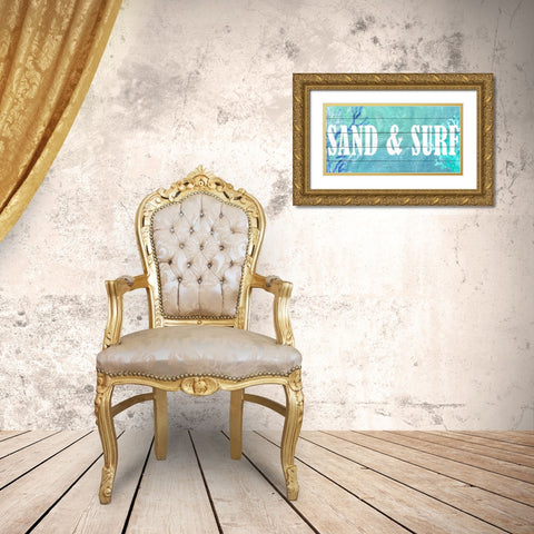 Sand and Surf Gold Ornate Wood Framed Art Print with Double Matting by Allen, Kimberly