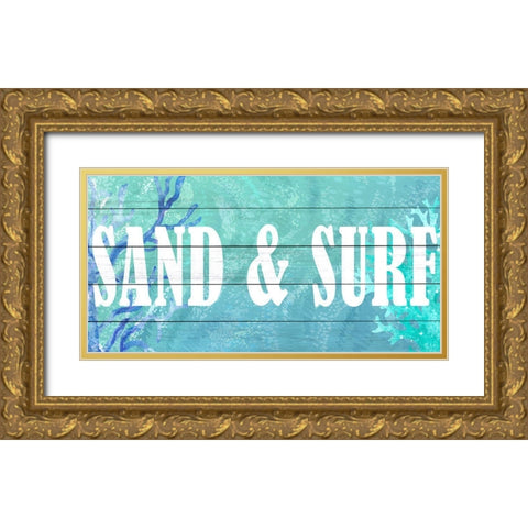Sand and Surf Gold Ornate Wood Framed Art Print with Double Matting by Allen, Kimberly
