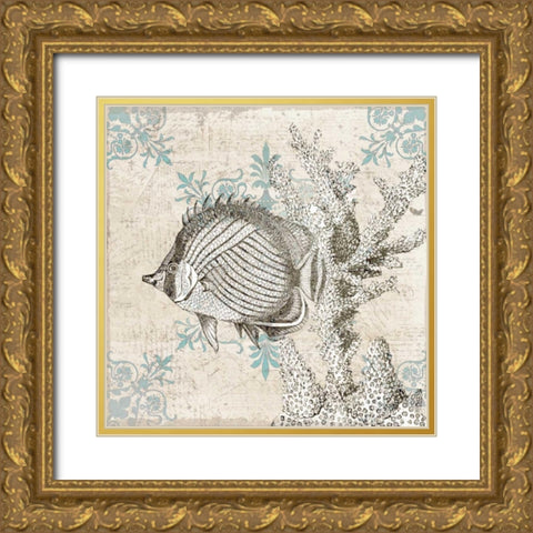 Sea Life A Gold Ornate Wood Framed Art Print with Double Matting by Allen, Kimberly