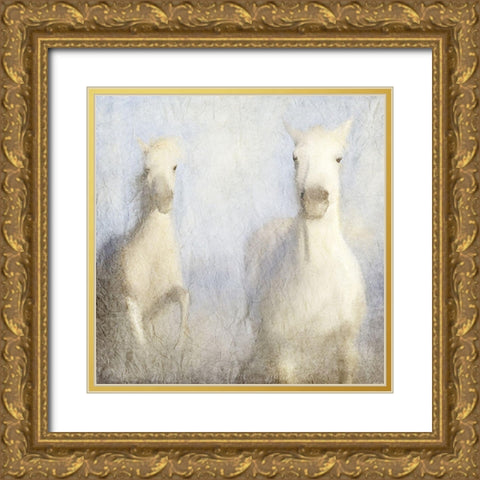 White Wild Gold Ornate Wood Framed Art Print with Double Matting by Kimberly, Allen