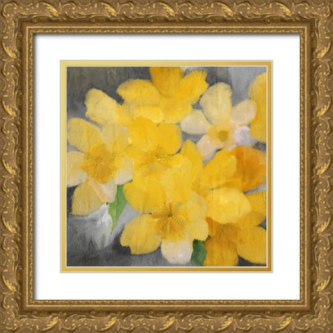 Sunshine Blooms Gold Ornate Wood Framed Art Print with Double Matting by Kimberly, Allen