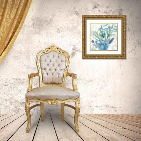 Watercolor Floral 1 Gold Ornate Wood Framed Art Print with Double Matting by Kimberly, Allen