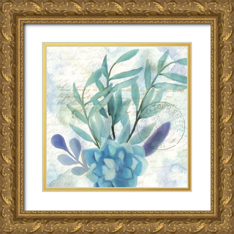 Watercolor Floral 1 Gold Ornate Wood Framed Art Print with Double Matting by Kimberly, Allen