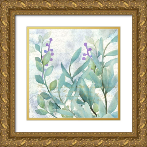 Watercolor Floral 2 Gold Ornate Wood Framed Art Print with Double Matting by Kimberly, Allen