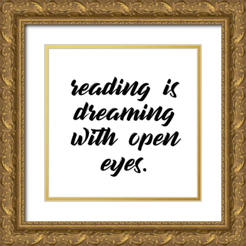 Reading Dreaming Gold Ornate Wood Framed Art Print with Double Matting by Kimberly, Allen