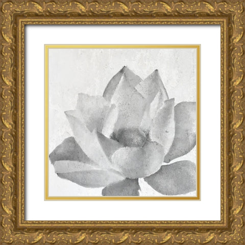 Lotus 3 Gold Ornate Wood Framed Art Print with Double Matting by Kimberly, Allen