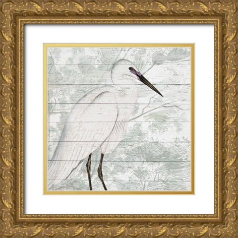 On the Shore 1 square Gold Ornate Wood Framed Art Print with Double Matting by Kimberly, Allen