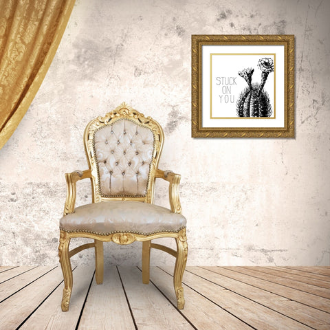 Stuck on You Gold Ornate Wood Framed Art Print with Double Matting by Kimberly, Allen