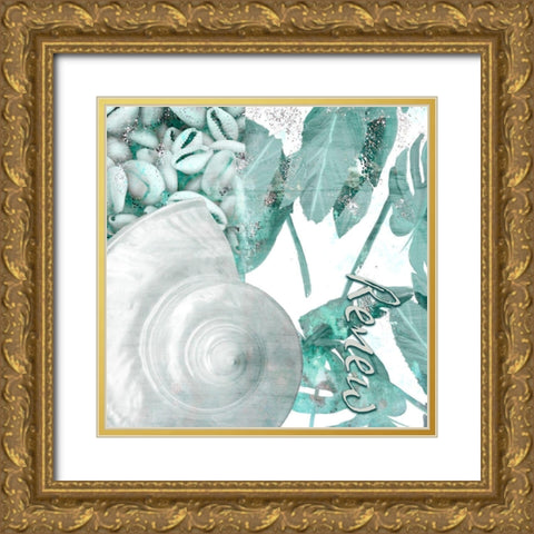 Seaside 1 Gold Ornate Wood Framed Art Print with Double Matting by Kimberly, Allen