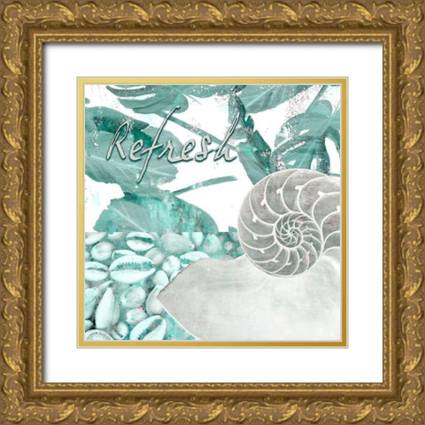 Seaside 2 Gold Ornate Wood Framed Art Print with Double Matting by Kimberly, Allen