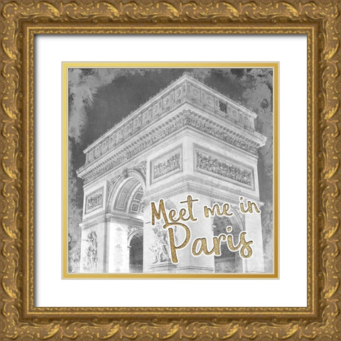 Meet Me in Paris 1 Gold Ornate Wood Framed Art Print with Double Matting by Kimberly, Allen