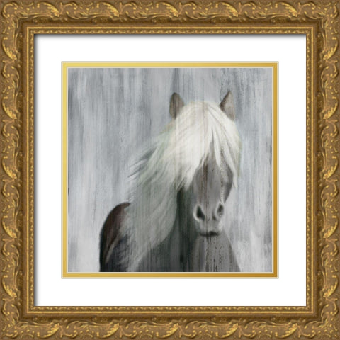 White Mane Gold Ornate Wood Framed Art Print with Double Matting by Kimberly, Allen