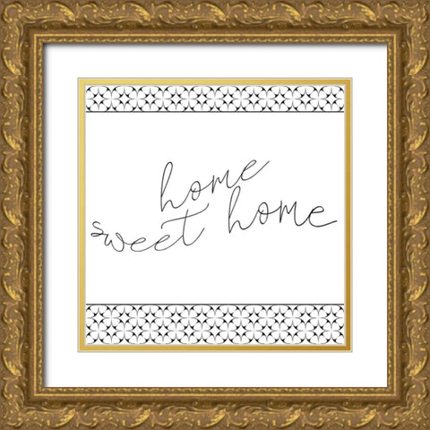 Home Sweet Home Gold Ornate Wood Framed Art Print with Double Matting by Kimberly, Allen