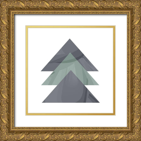 Mountains 2 Gold Ornate Wood Framed Art Print with Double Matting by Kimberly, Allen