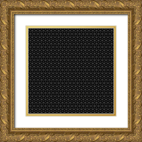 Black and White Pattern 2 Gold Ornate Wood Framed Art Print with Double Matting by Kimberly, Allen